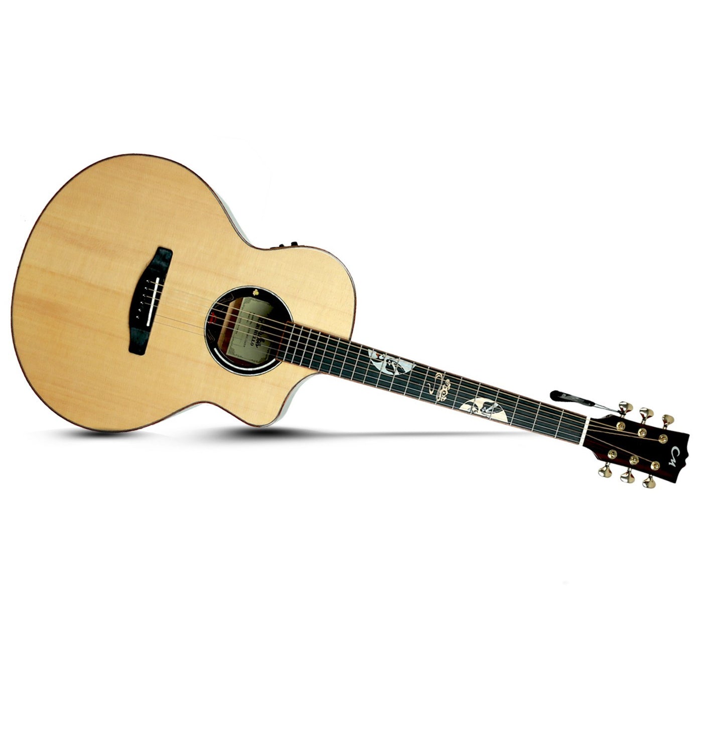 Carlos Marshello CSM41C/P 41" Solid Top Semi Acoustic Guitar - Natural - Deccan Retail