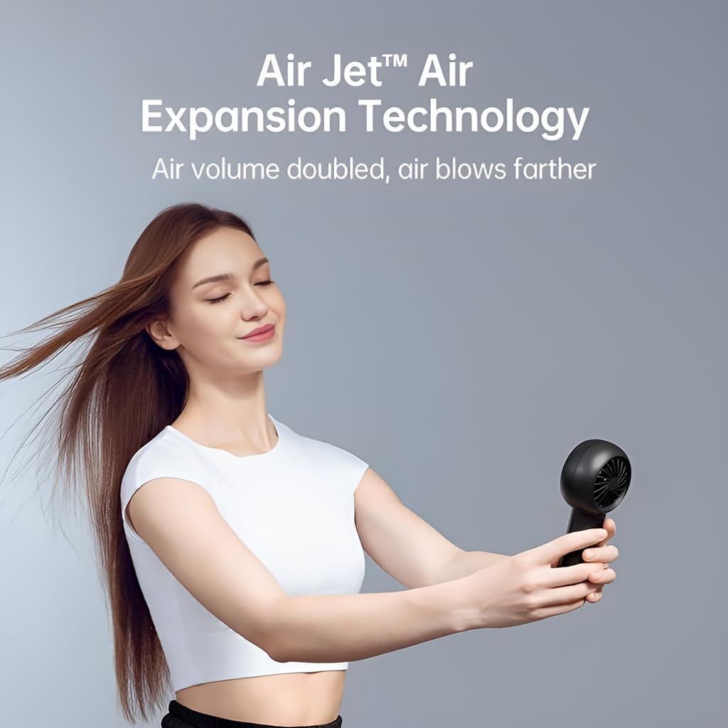 JISULIFE Life5 Plus Handheld Turbo Fan 6000mAh  - Black - Deccan Retail