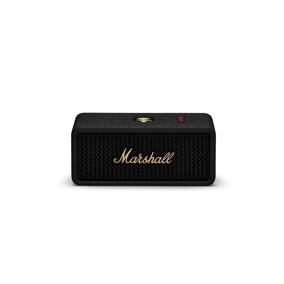 Marshall Emberton III Portable Bluetooth Speaker – Black & Brass - Deccan Retail