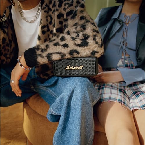 Marshall Emberton II Portable Bluetooth Speaker – Black & Brass - Deccan Retail