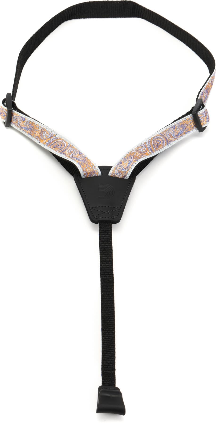D'Addario Cradle Ukulele Strap – Paisley Gray/Orange - Deccan Retail