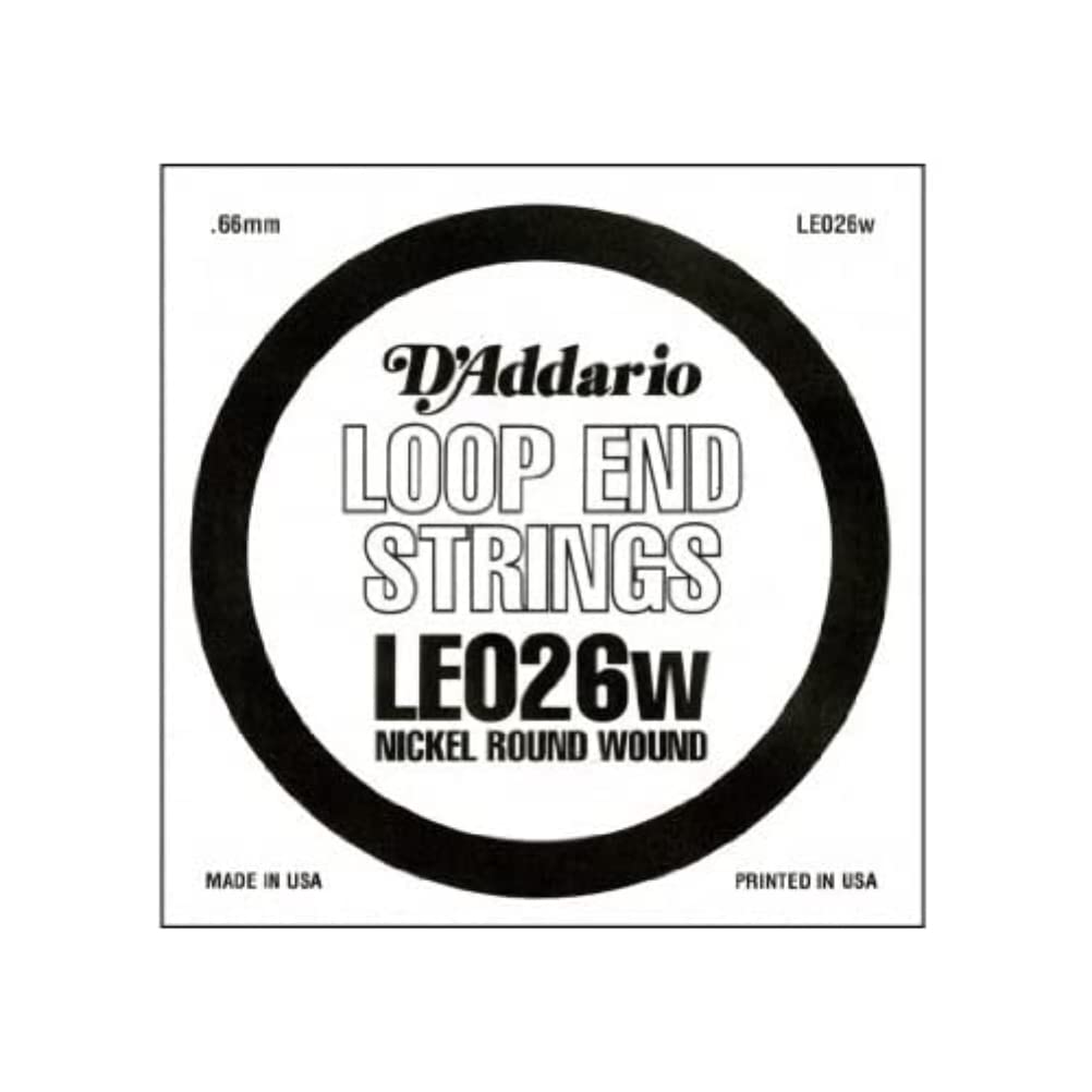 D'Addario Nickel Wound Loop End Single String .026 (LE026W) - Deccan Retail