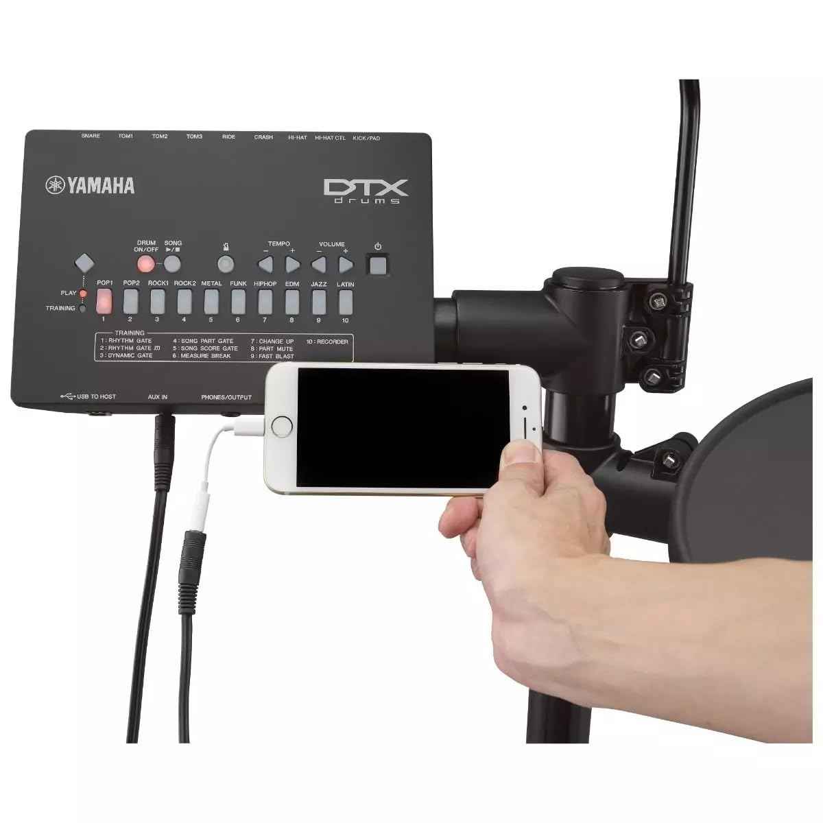 Yamaha DTX402 8-Piece Electronic Drum Kit – Black