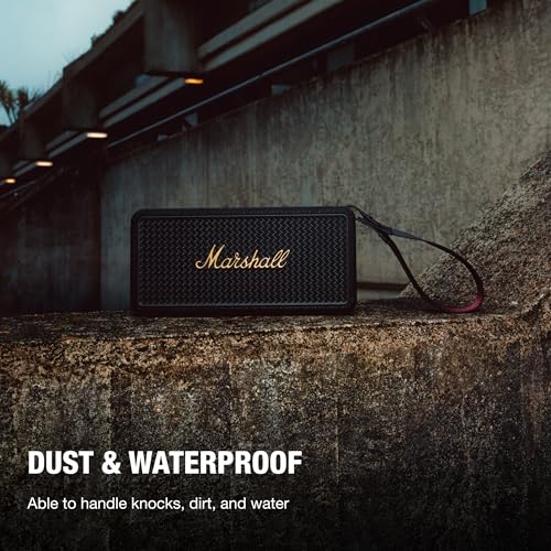 Marshall Middleton II Portable Bluetooth Speaker – Black & Brass - Deccan Retail