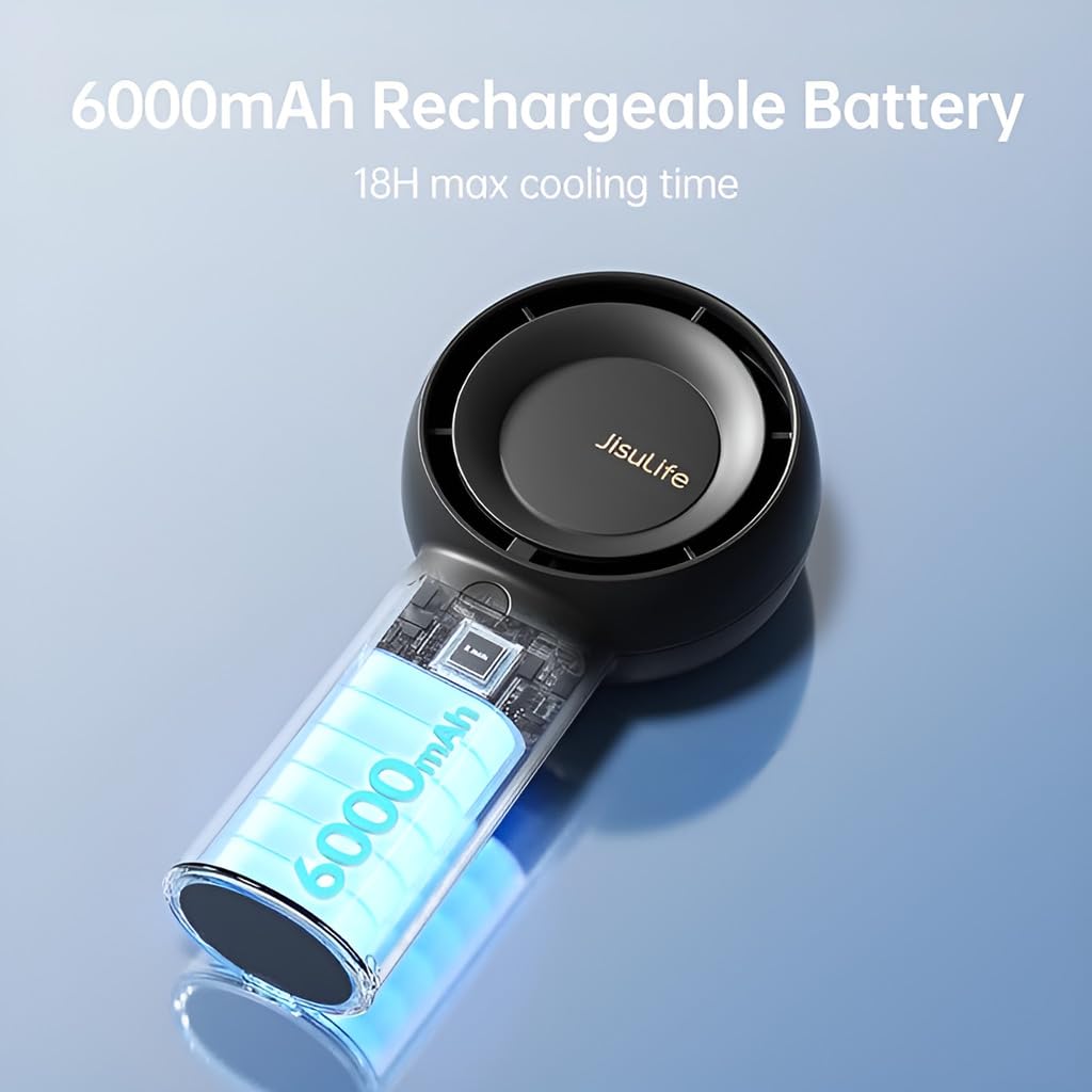JISULIFE Life5 Plus Handheld Turbo Fan 6000mAh  - Black - Deccan Retail