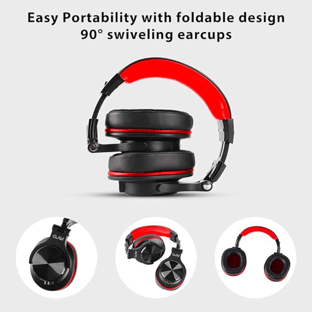 CLAW SM50 PRO Professional Studio Monitoring DJ Headphones - Black & Red