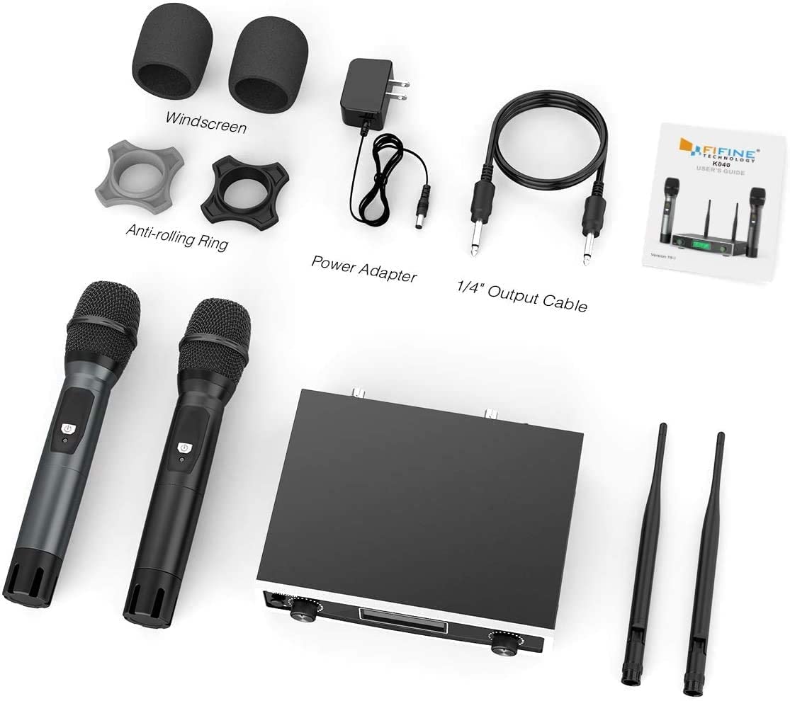 FIFINE K040 Wireless Mic System with 2 Handheld Microphones - Deccan Retail