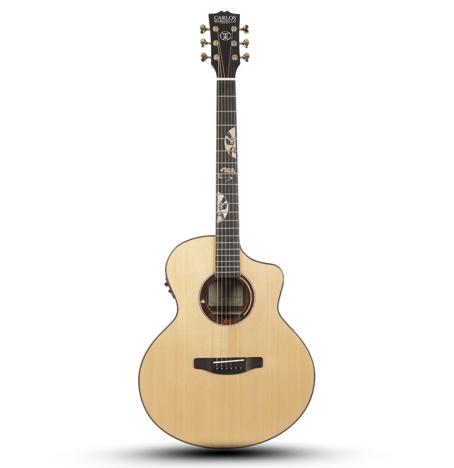 Carlos Marshello CSM41C/P 41" Solid Top Semi Acoustic Guitar - Natural - Deccan Retail