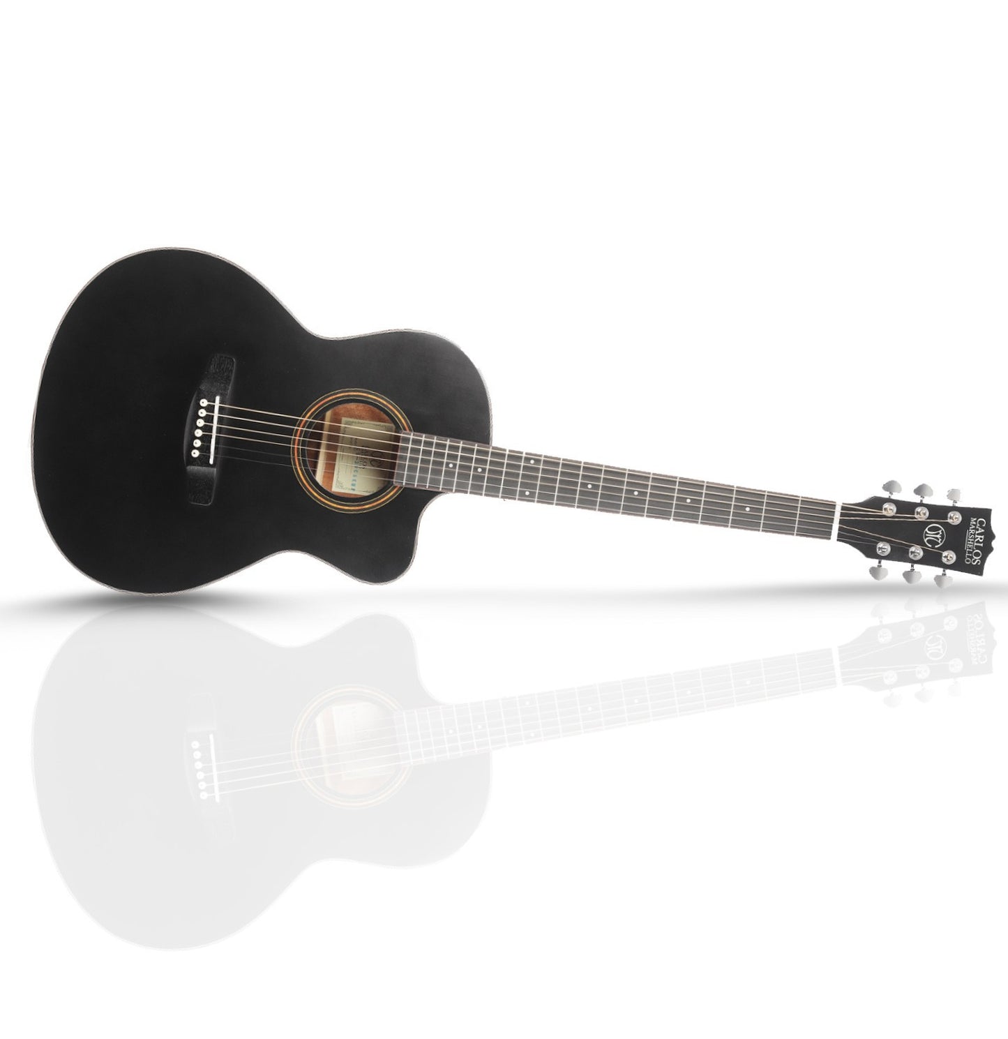 Carlos Marshello CS39C 39" Cutaway Acoustic Guitar - Black - Deccan Retail