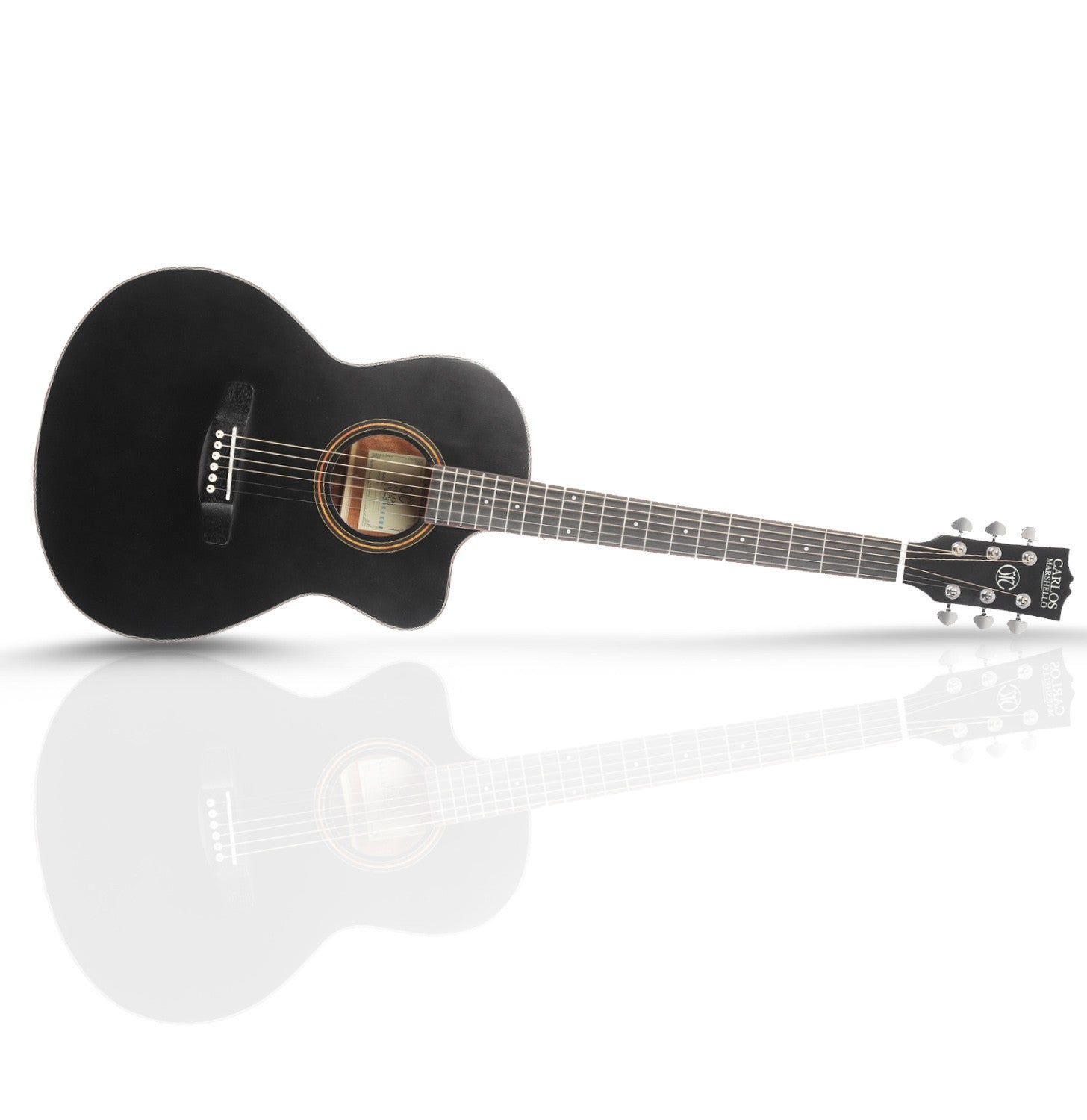 Carlos Marshello CS39C 39" Cutaway Acoustic Guitar - Black - Deccan Retail