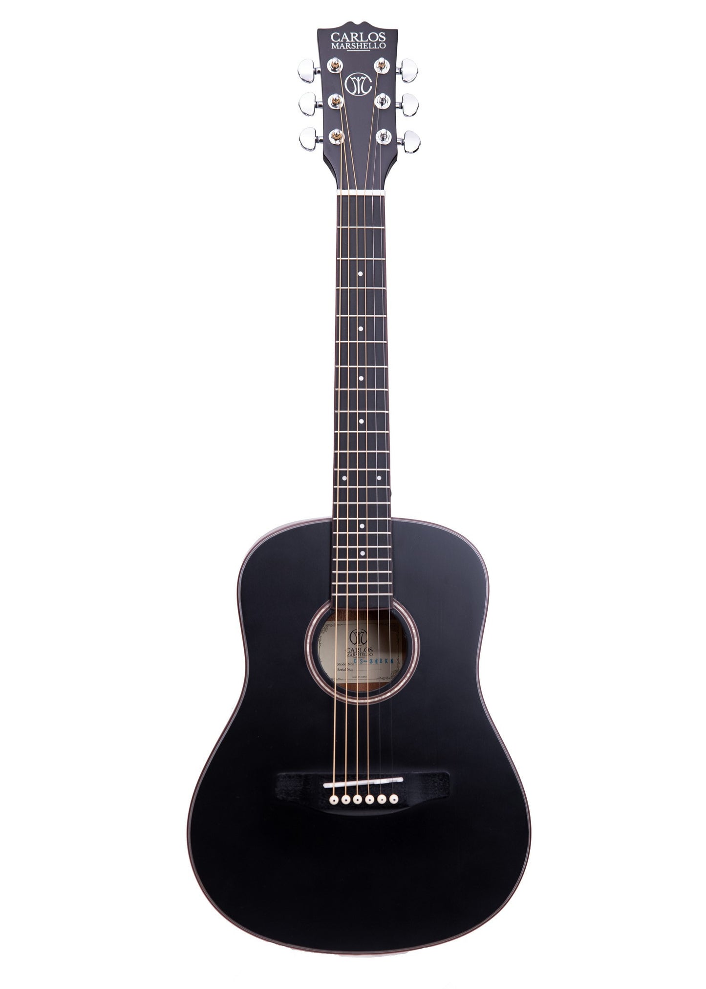 Carlos Marshello CS34 34" Acoustic Guitar Black - Deccan Retail