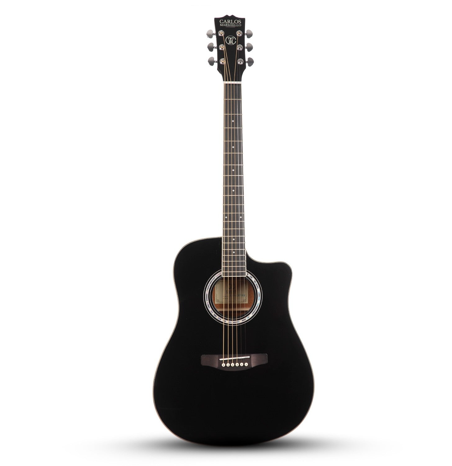 Carlos Marshello CM41C 41" Cutaway Acoustic Guitar - Black - Deccan Retail