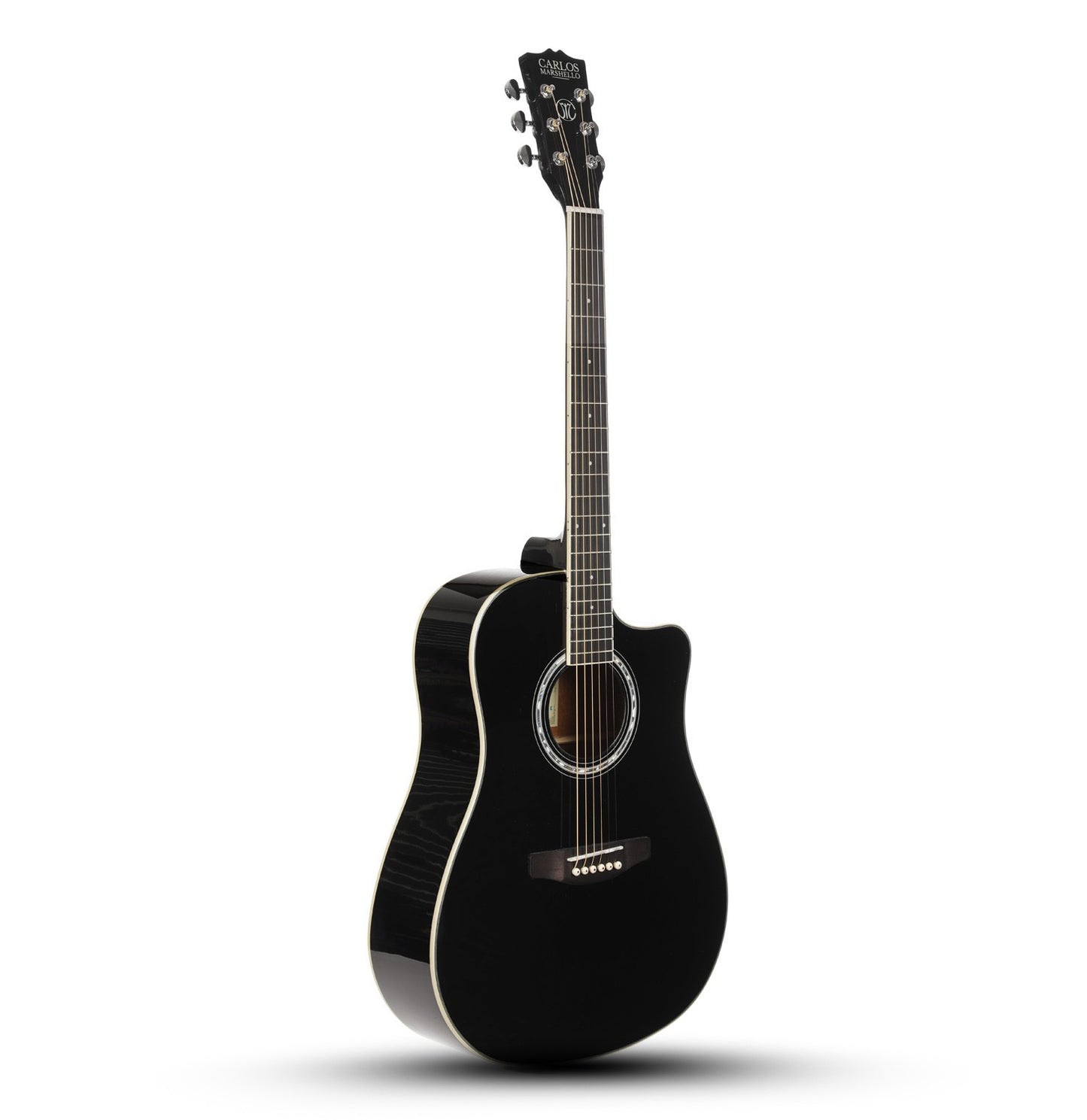 Carlos Marshello CM41C 41" Cutaway Acoustic Guitar - Black - Deccan Retail