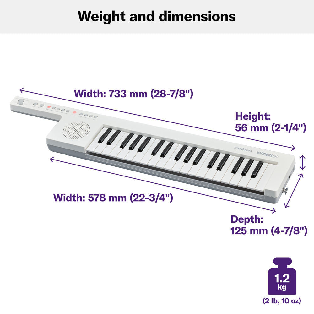 Yamaha Sonogenic SHS-300 37-Key Portable Digital Keytar – White