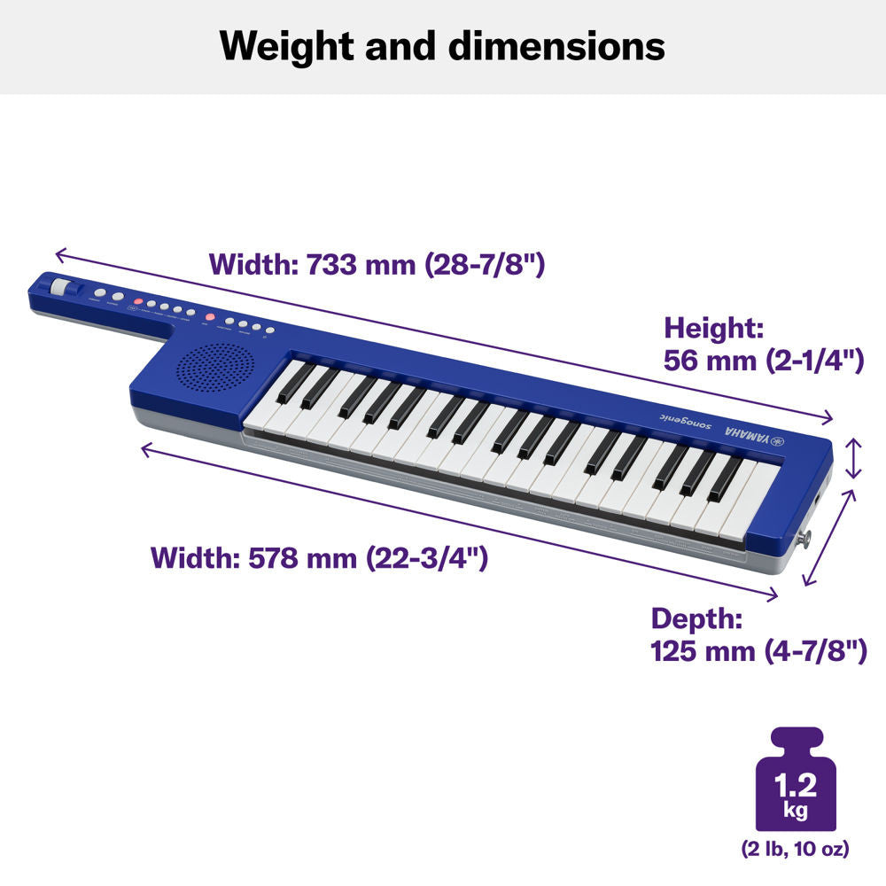 Yamaha Sonogenic SHS-300 37-Key Portable Digital Keytar – Blue