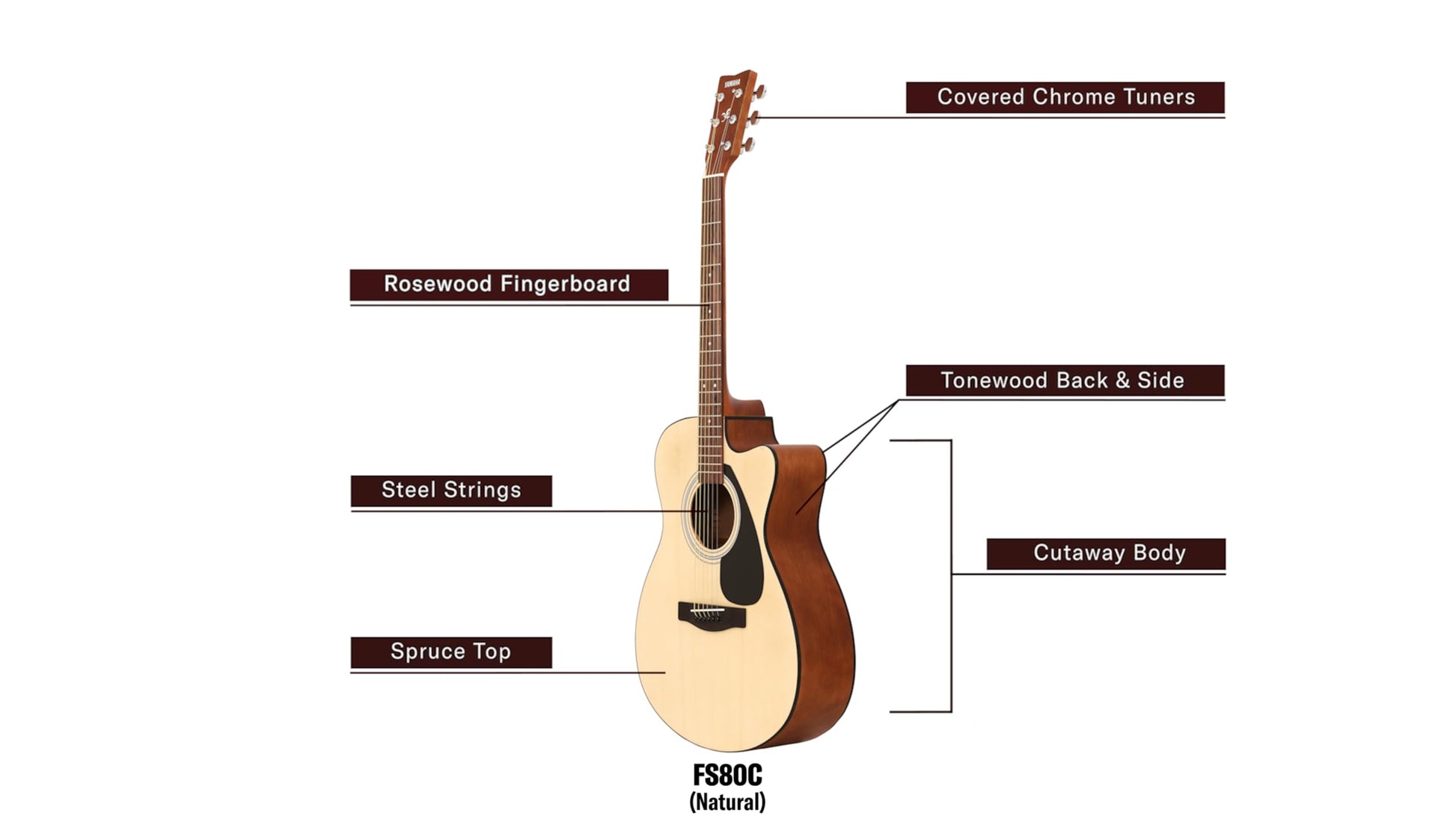 Yamaha FS80C Acoustic Guitar – Natural Finish - Deccan Retail