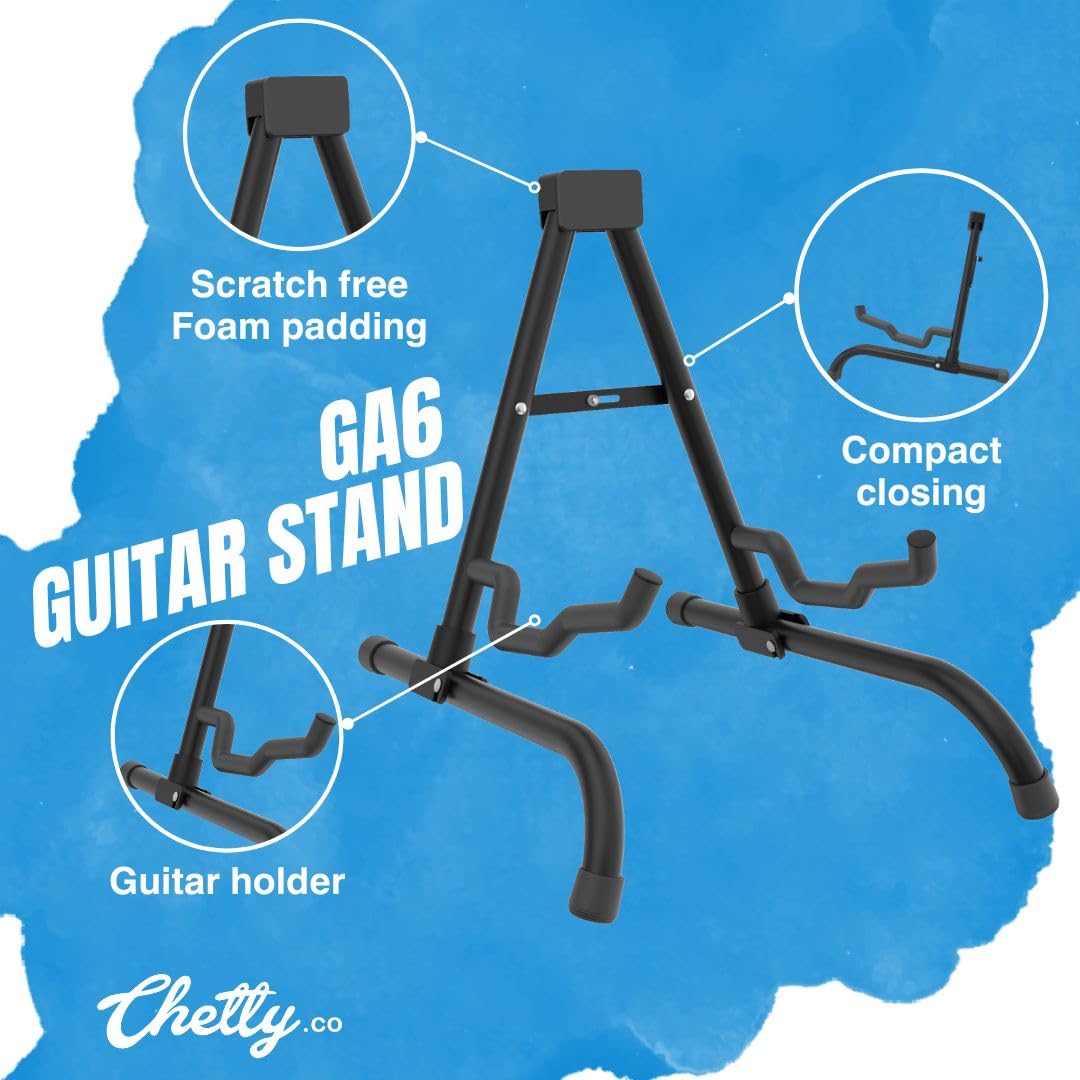 Chetty GA6 Adjustable Portable Foldable Guitar Stand - Deccan Retail