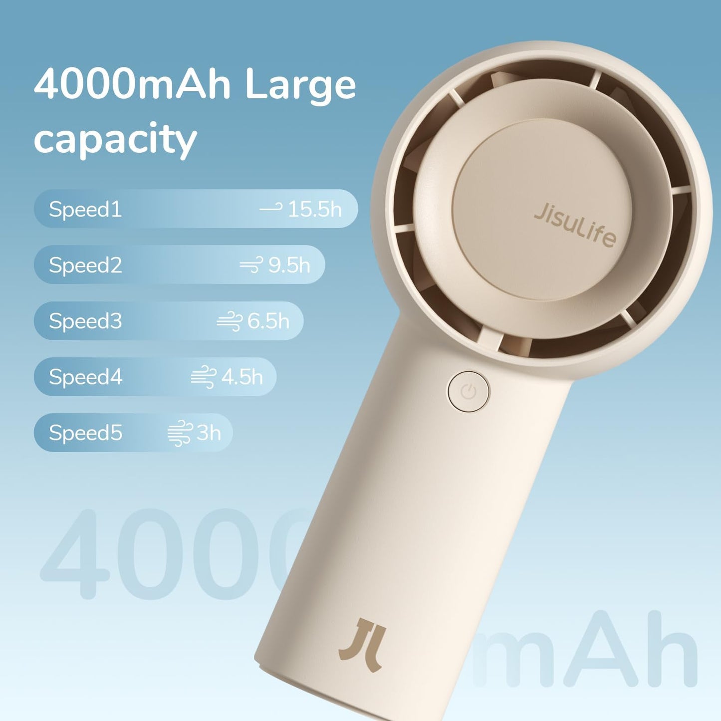 JISULIFE Life5 Plus Handheld Turbo Fan 4000mAh  - Brown - Deccan Retail
