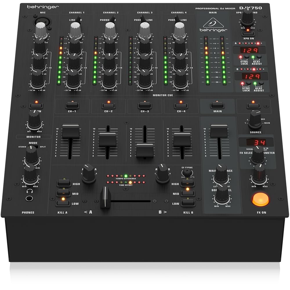 Behringer PRO MIXER DJX750 5-Channel DJ Mixer with Digital Effects & BPM Counter