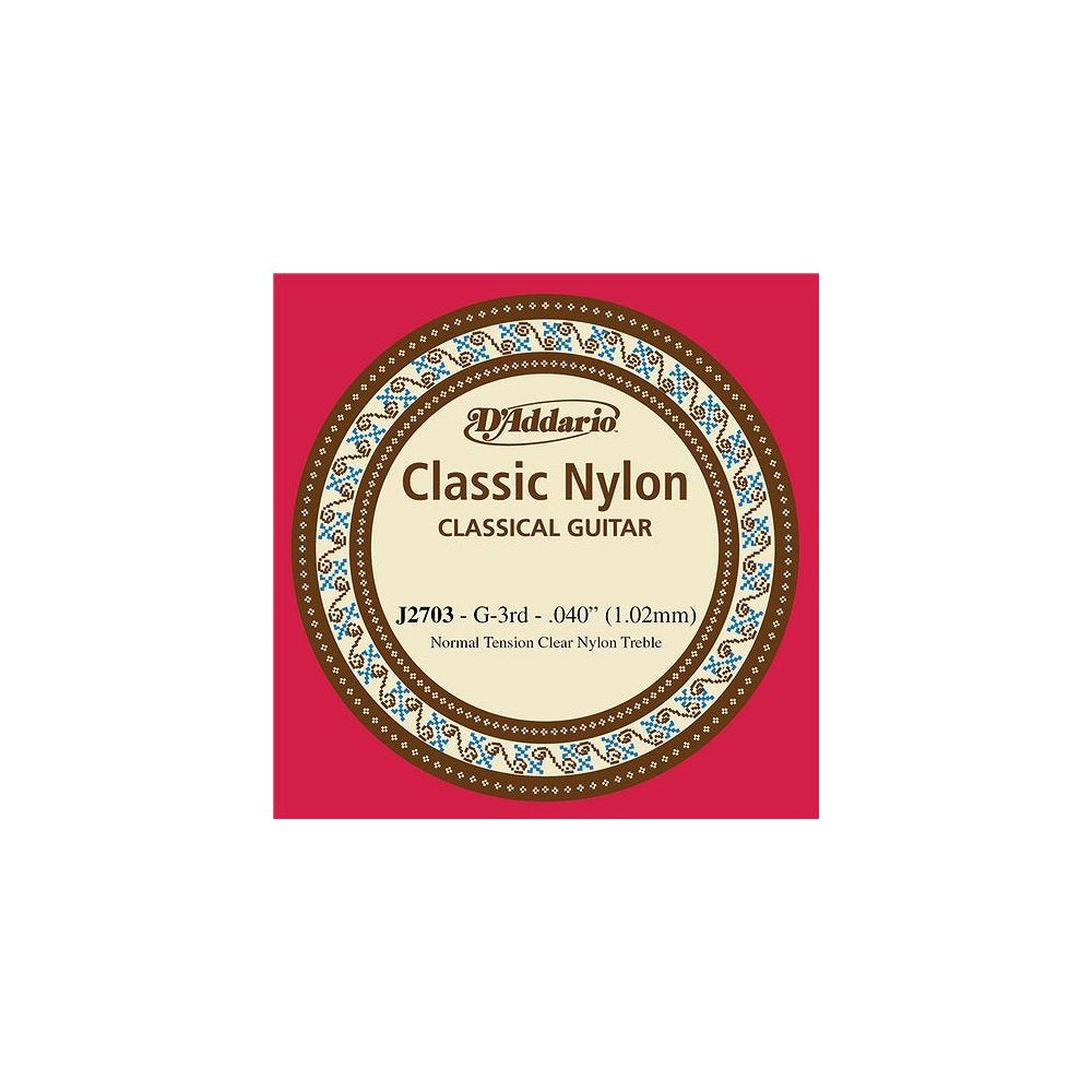 D'Addario J2703 Student Nylon Classical Guitar Single String Normal Tension 3rd String - Deccan Retail