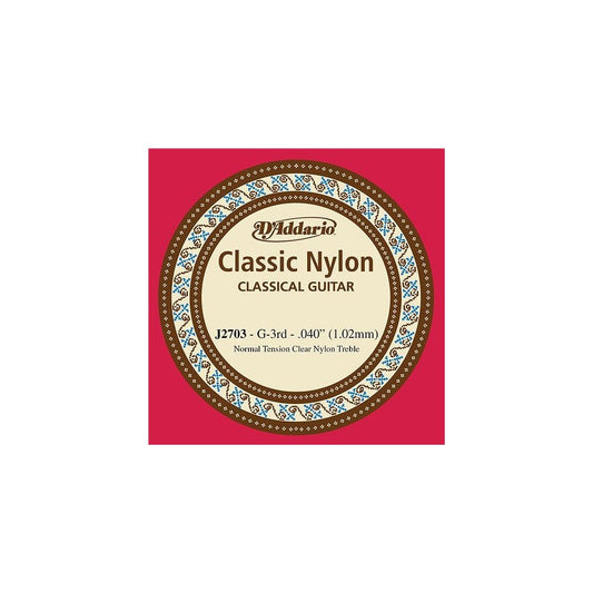 D'Addario J2703 Student Nylon Classical Guitar Single String Normal Tension 3rd String - Deccan Retail