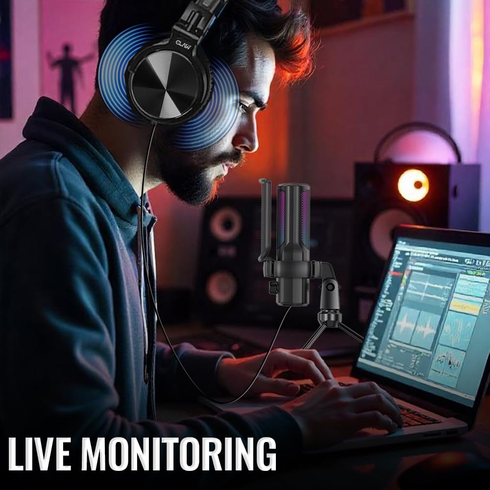 CLAW GM17 RGB Condenser Gaming Microphone with Cardioid & Tripod Stand - Deccan Retail