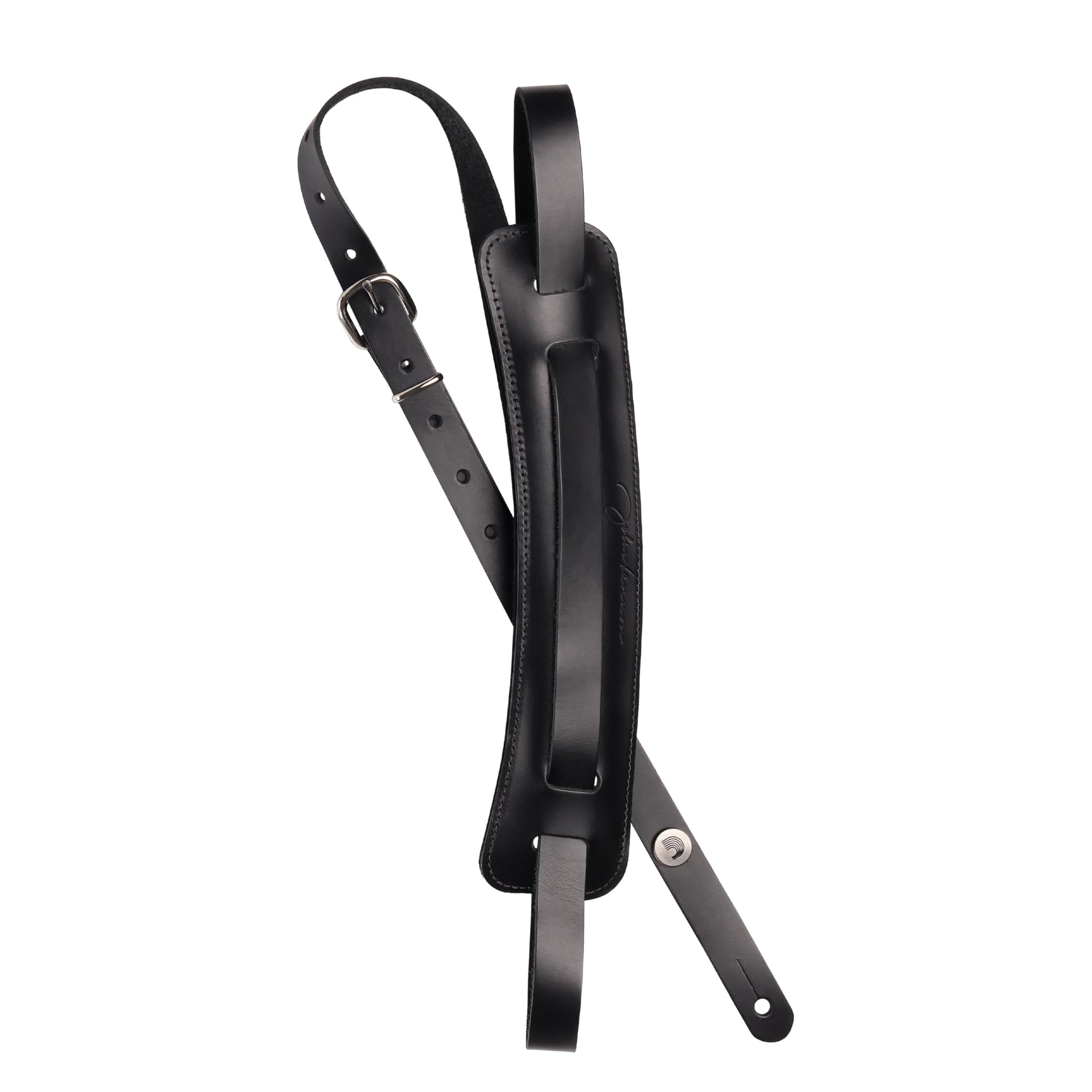 D'Addario John Lennon Signature Guitar Strap – Black Leather with Pad - Deccan Retail