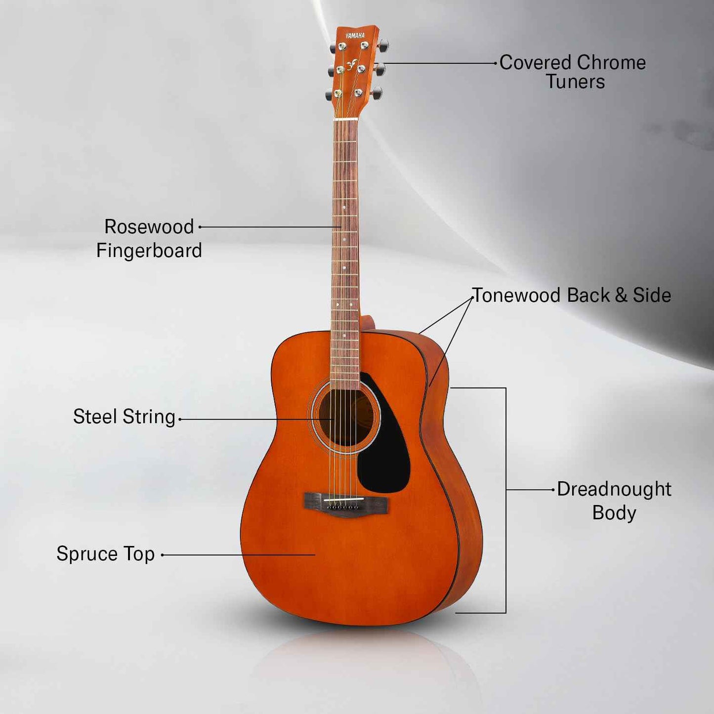 Yamaha F280 Acoustic Guitar – Wood Brown