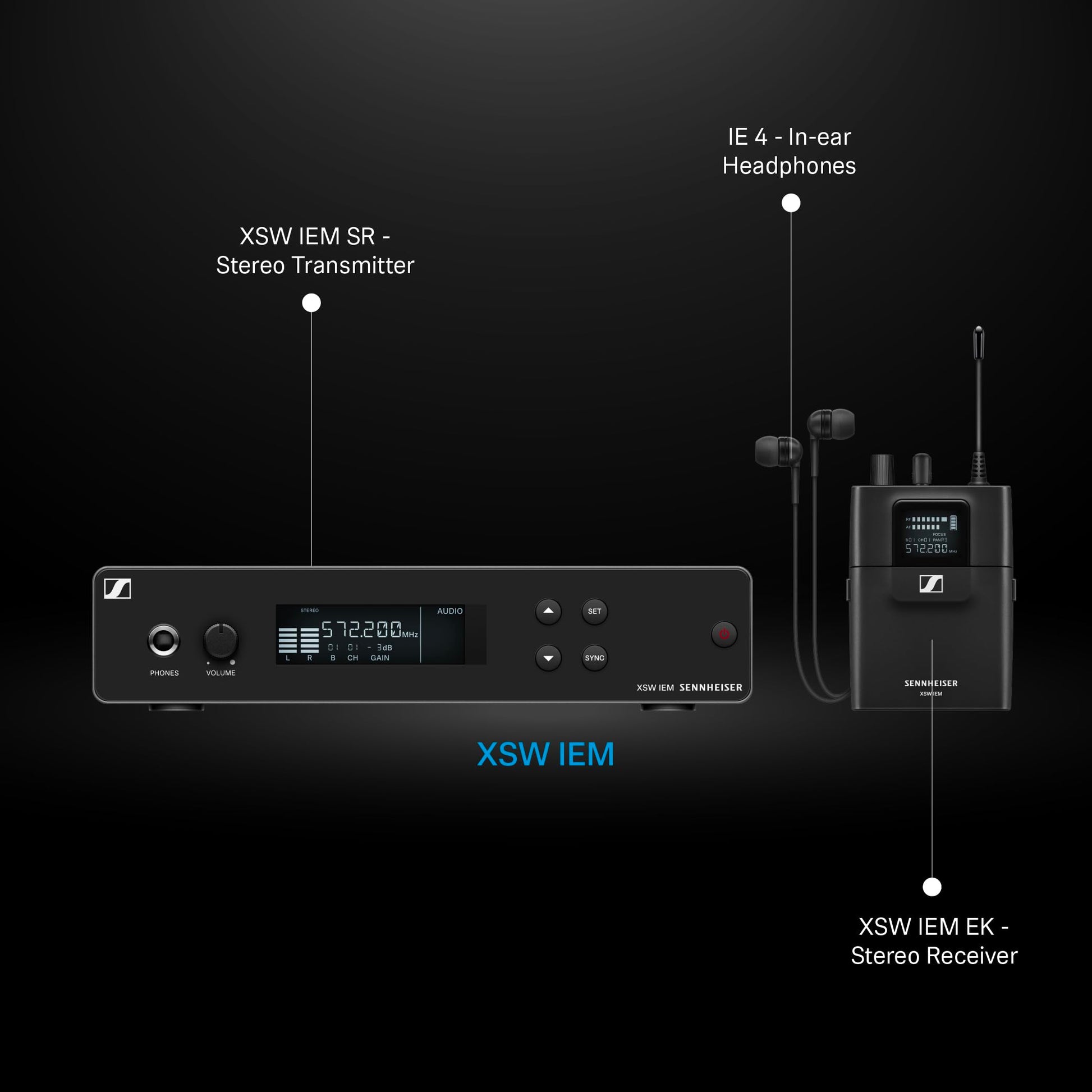 Sennheiser XSW IEM Wireless in-Ear Monitor System (B) - Black - Deccan Retail