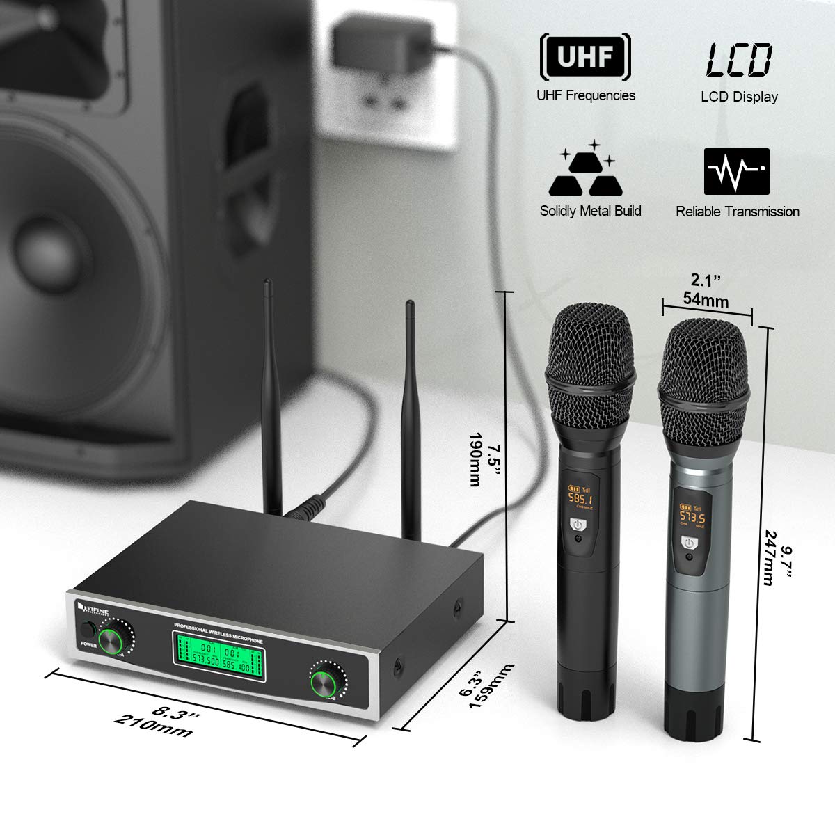 FIFINE K040 Wireless Mic System with 2 Handheld Microphones - Deccan Retail