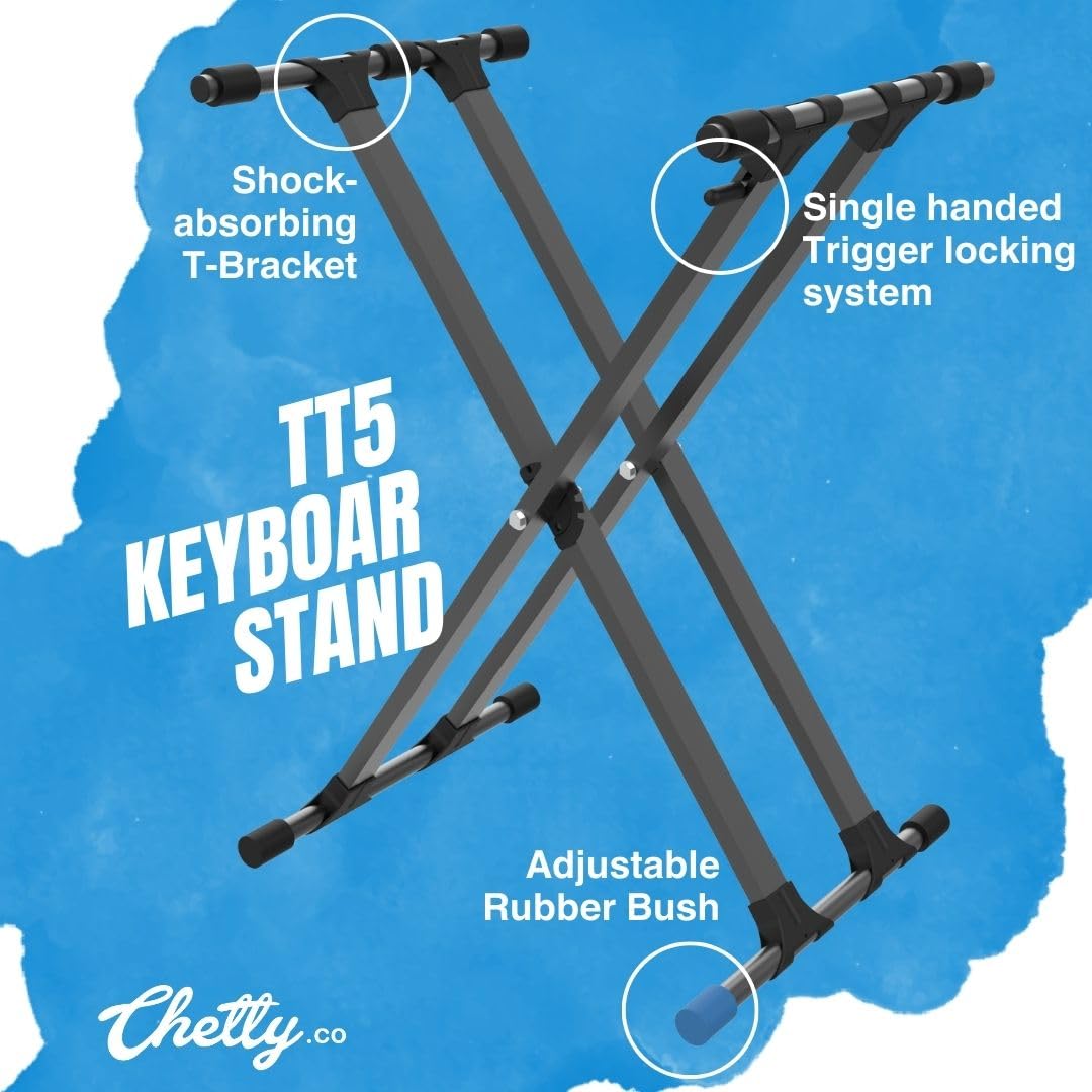 Chetty TT5 Adjustable Double X Keyboard Stand - Deccan Retail