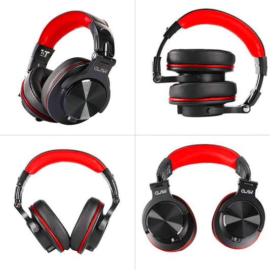 CLAW SM50 PRO Professional Studio Monitoring DJ Headphones - Black & Red