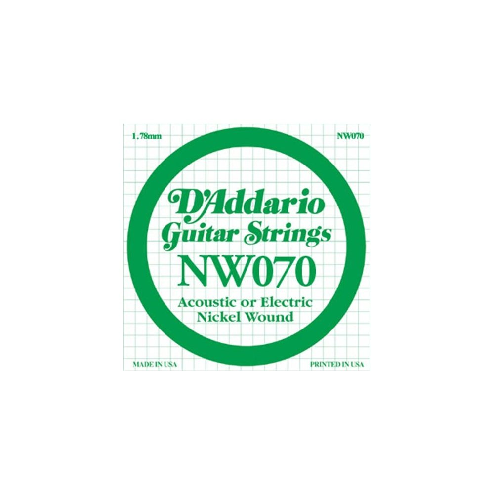 D'Addario Nickel Wound Electric Guitar Single String .070 (NW070) - Deccan Retail