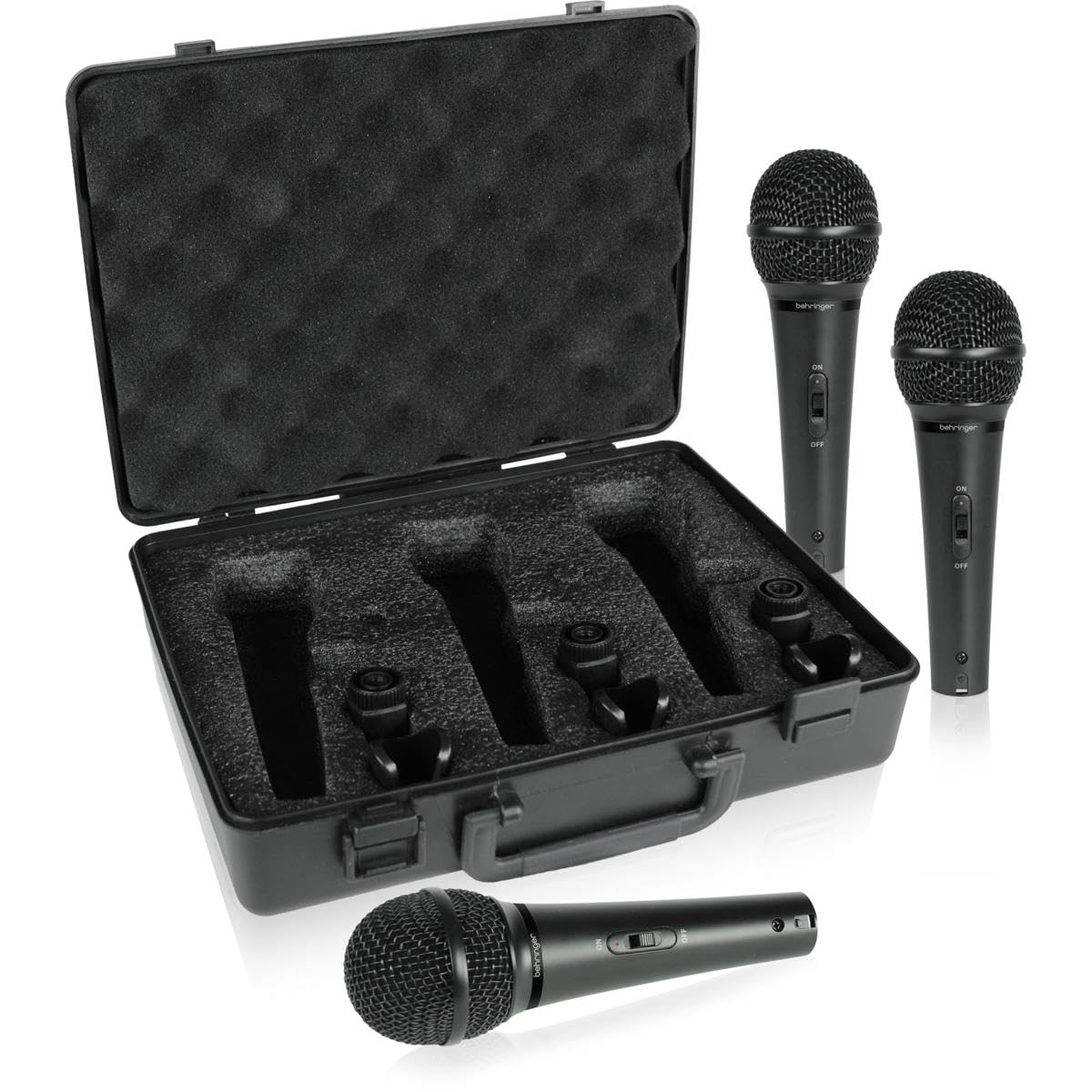 Behringer ULTRAVOICE XM1800S Dynamic Cardioid Vocal Microphones 3-Pack – Black - Deccan Retail