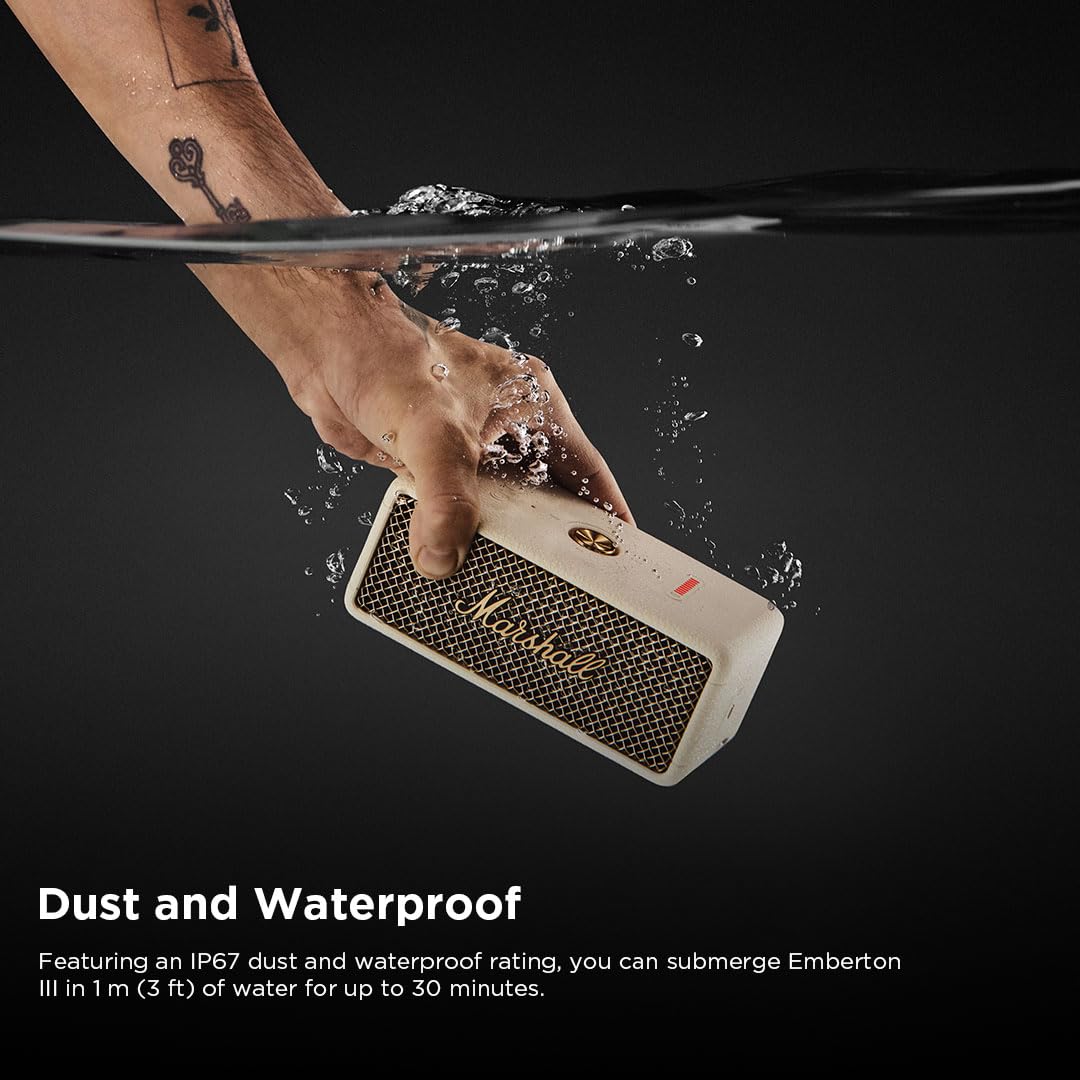 Marshall Emberton III Portable Bluetooth Speaker – Cream - Deccan Retail