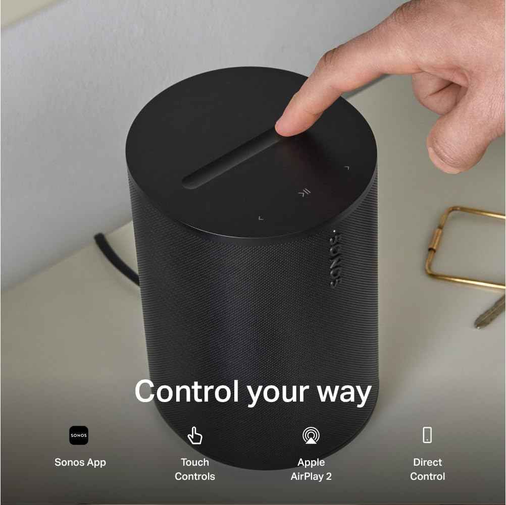 Sonos Era 100 SL - Compact, Microphone-Free Speaker with WiFi, Bluetooth - Black
