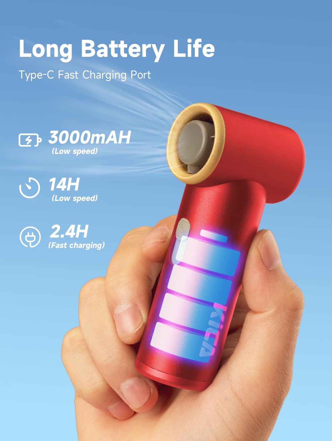 KiCA JetFan Mini Handheld Fan – Red - Deccan Retail