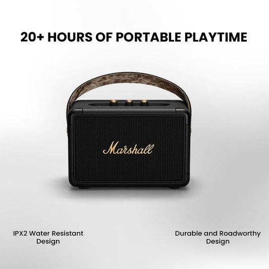 Marshall Kilburn II Portable Bluetooth Speaker – Black & Brass