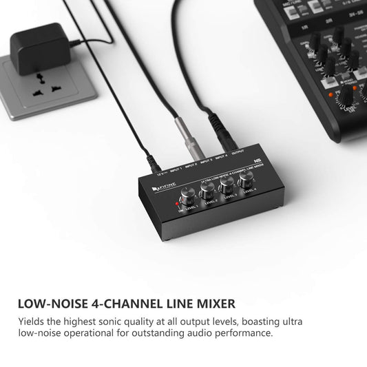 FIFINE N5 Ultra Low-Noise 4-Channel Line Mixer - Deccan Retail