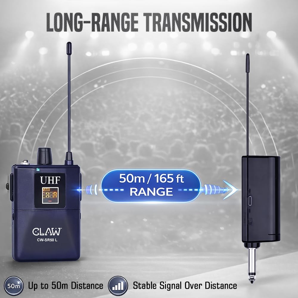 CLAW CW-SR50L Professional UHF Wireless Lavalier & Head Microphone System - Deccan Retail