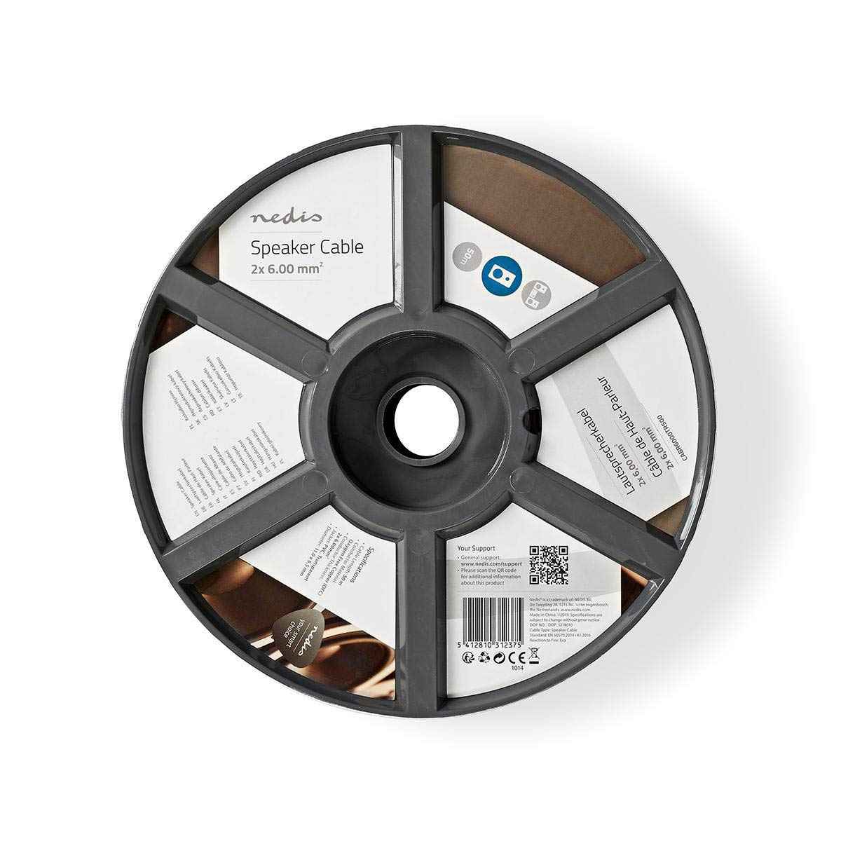 NEDIS Loudspeaker Cable | 2 x 6.00 mm² | Copper | 25.0 m | Round | PVC | Transparent | Roll 50.0 m