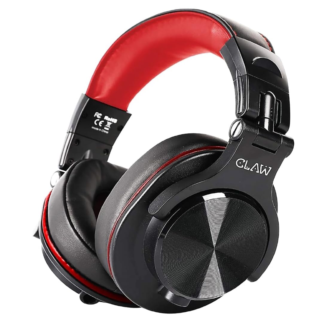 CLAW SM50 PRO Professional Studio Monitoring DJ Headphones - Black & Red