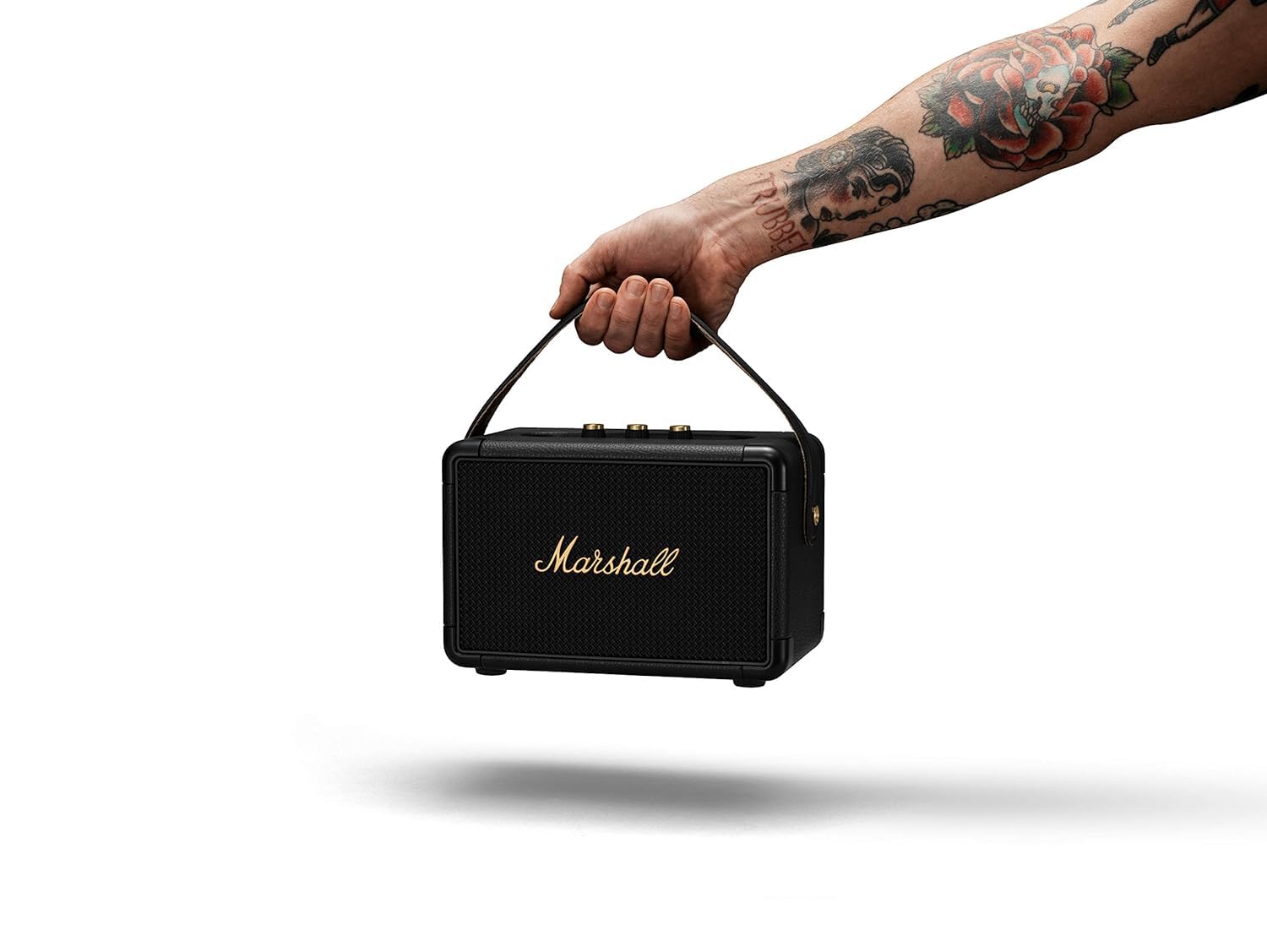 Marshall Kilburn II Portable Bluetooth Speaker – Black & Brass - Deccan Retail