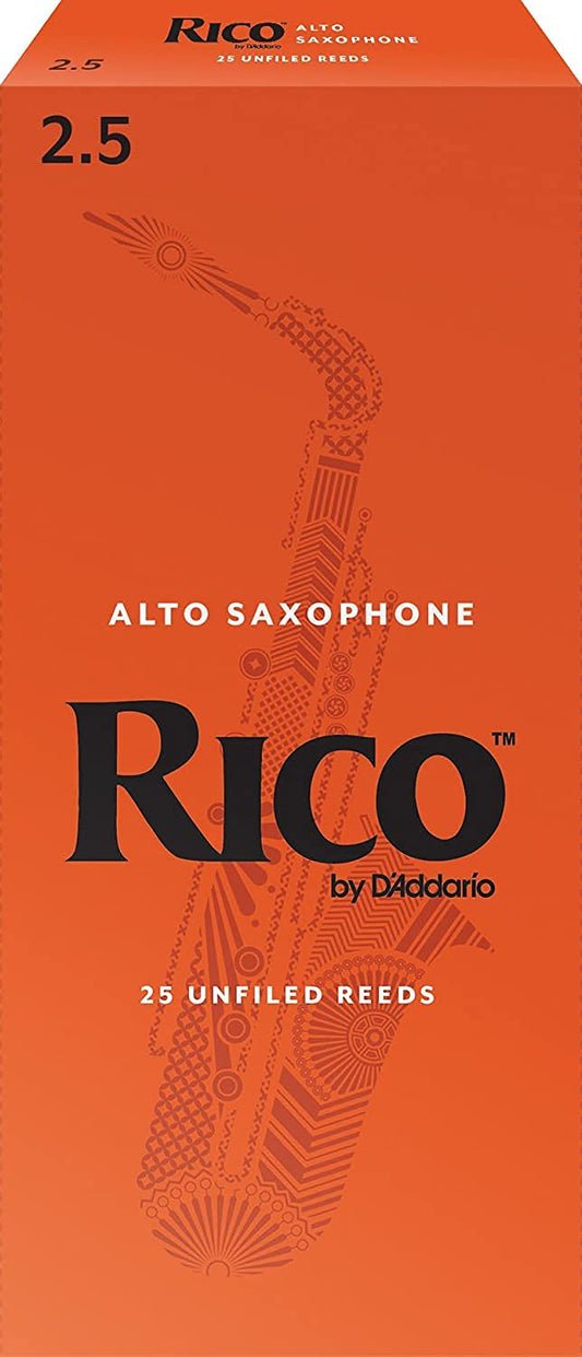 Rico Alto Sax Reeds Strength 2.5 – 25 Pack (RJA2525) - Deccan Retail