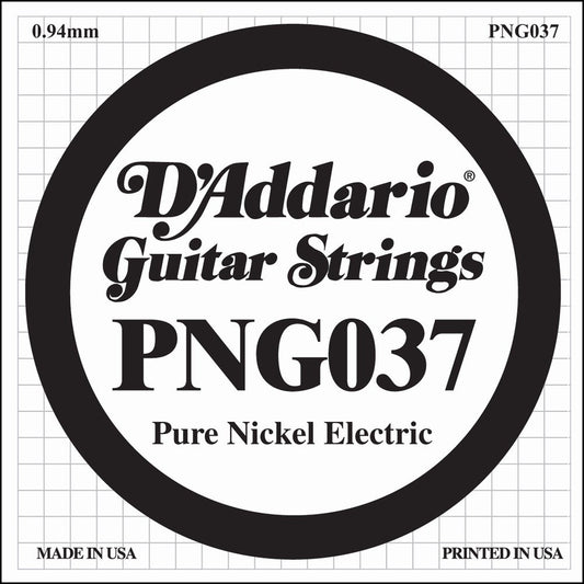 D'Addario Pure Nickel Electric Guitar Single String .037 (PNG037) - Deccan Retail