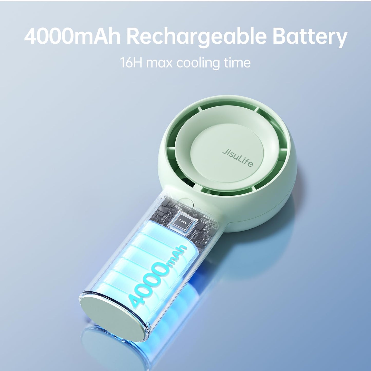 JISULIFE Life5 Plus Handheld Turbo Fan 4000mAh  - Green - Deccan Retail