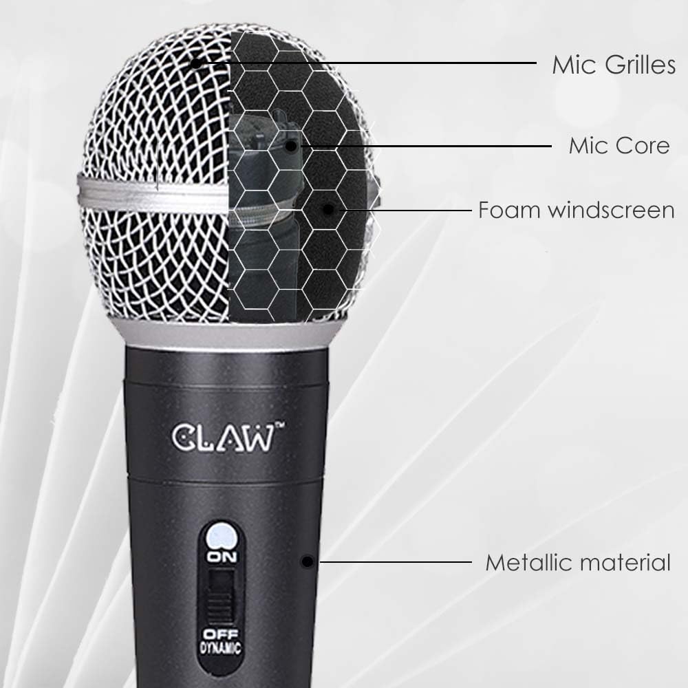 CLAW Alaap MI125 Dynamic XLR Karaoke Wired Handheld Microphone with 16.4Ft Cable - Deccan Retail