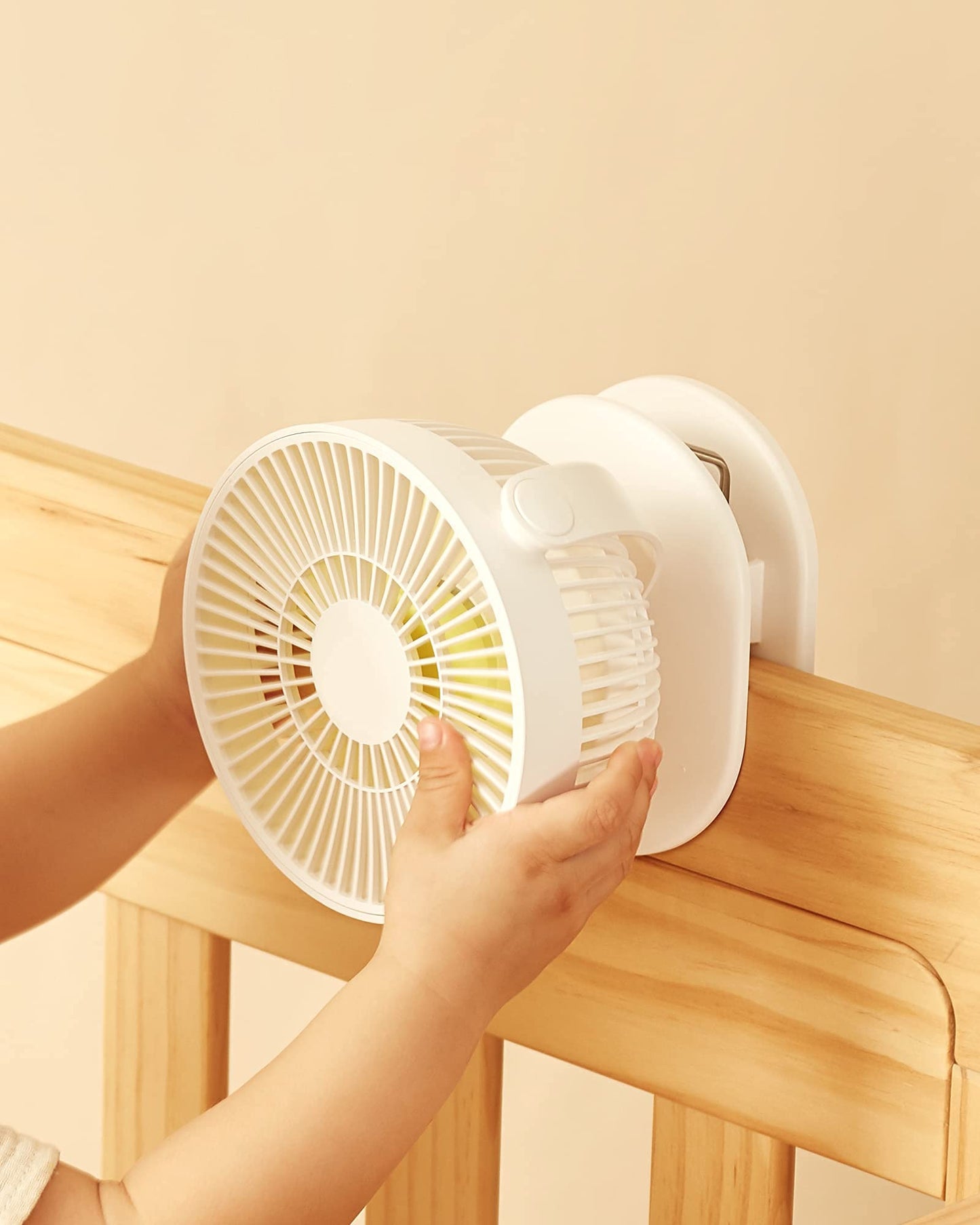 JISULIFE Mini Clip Fan, 4000mAh - Milky White - Deccan Retail