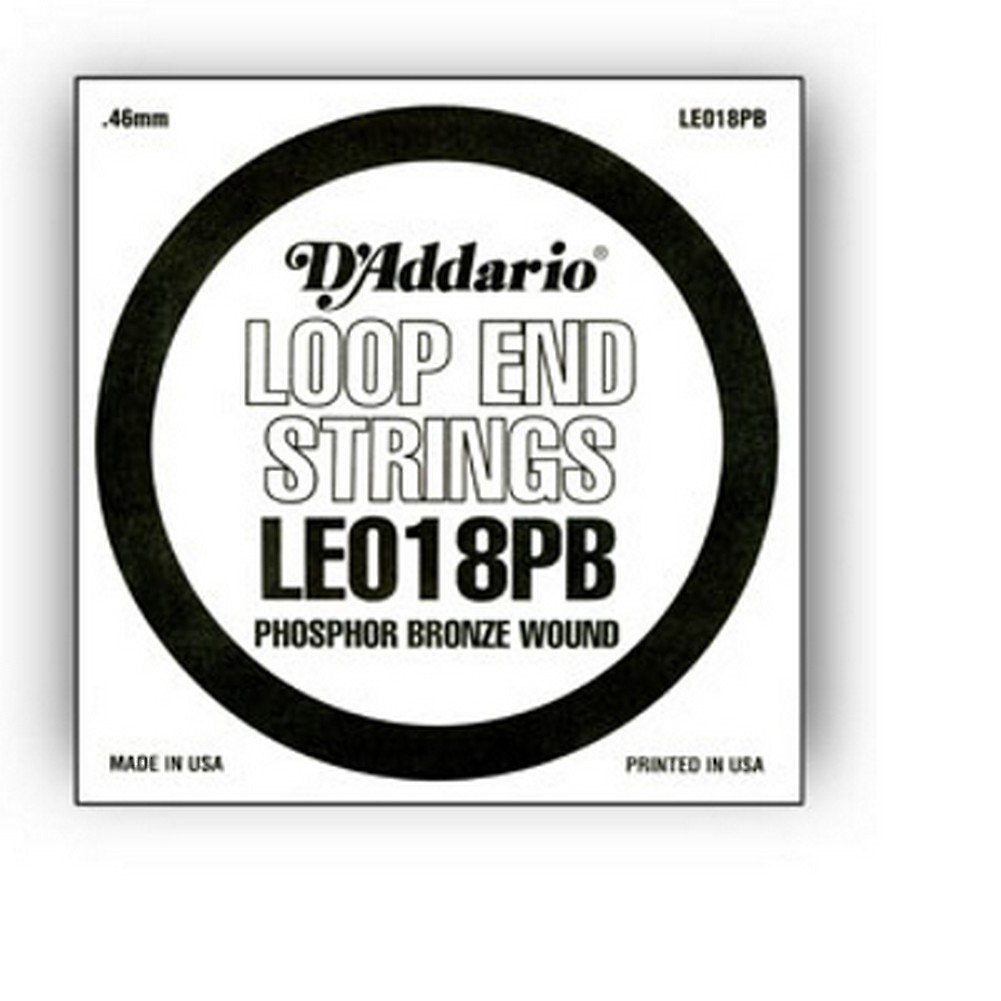 D'Addario Phosphor Bronze Loop End Single String .018 (LE018PB) - Deccan Retail