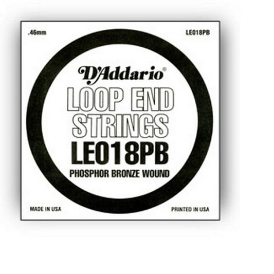 D'Addario Phosphor Bronze Loop End Single String .018 (LE018PB) - Deccan Retail